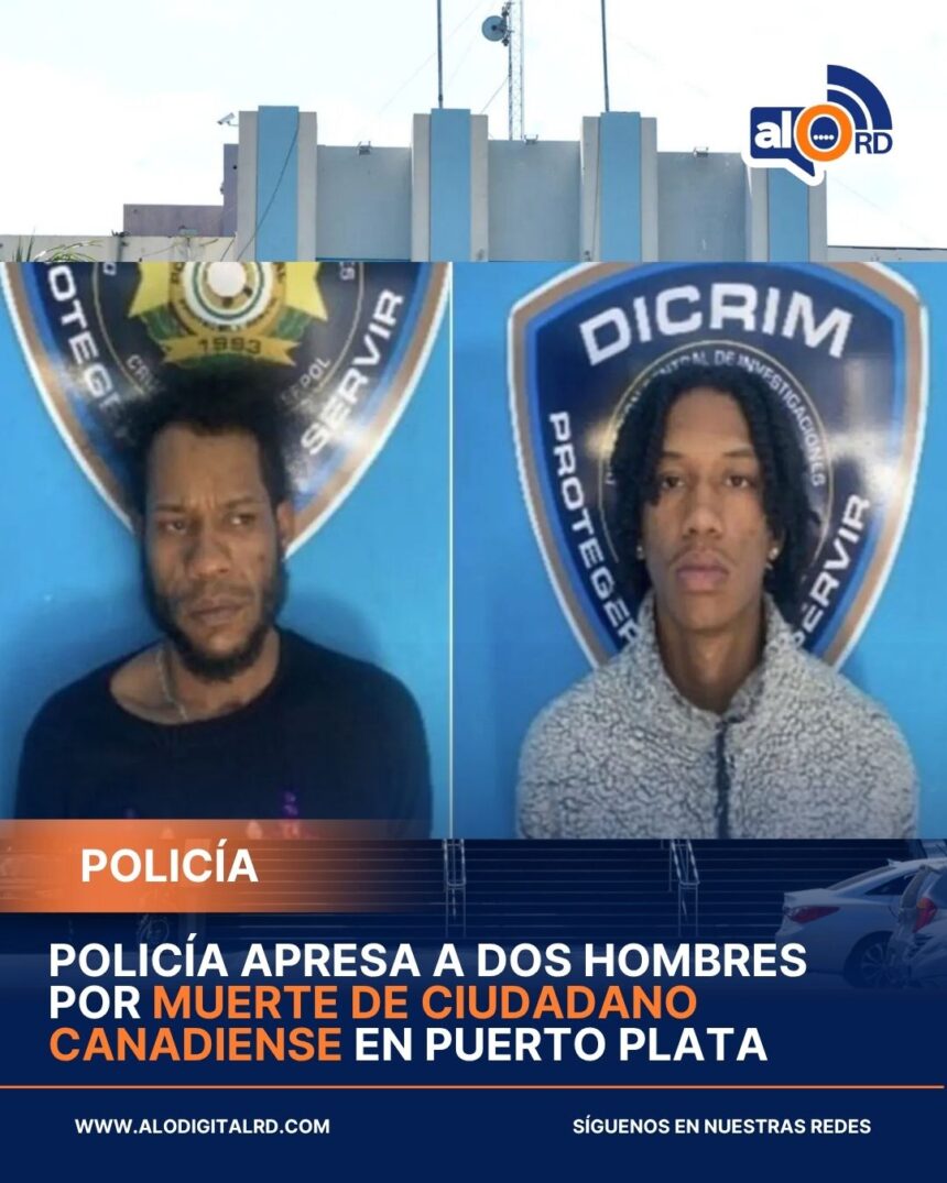 ## Policía apresa a dos hombres por muerte de ciudadano canadiense en Puerto Plata La Policía Nacional informó la detención de dos hombres acusados de participar en la muerte del ciudadano canadiense Tristan Primeaun-Pointras, de 19 años, ocurrida el 23 de marzo de 2026 en la carretera Puerto Plata–Maimón. La víctima, que se hospedaba en el hotel Riu Bachata, falleció a causa de una herida de bala mientras se desplazaba junto a un familiar desde un establecimiento de comida hacia su alojamiento, cuando fueron interceptados por los agresores con fines de asalto. Los detenidos, identificados como Jordi Yúnior Severiano, de 23 años, y Rangel Merete Rodríguez, de 30, fueron reconocidos por un testigo y arrestados posteriormente mientras se desplazaban en una motocicleta. Durante su captura, las autoridades les ocuparon más de 90 porciones de un vegetal presumiblemente marihuana y dinero en efectivo. Ambos serán sometidos a la justicia, mientras las investigaciones continúan para esclarecer completamente el caso. Más información en alodigitalrd.com. #PuertoPlata #PoliciaRD #SeguridadCiudadana #JusticiaRD #TurismoRD #AloRD #AloDigitalRD #NoticiasRD