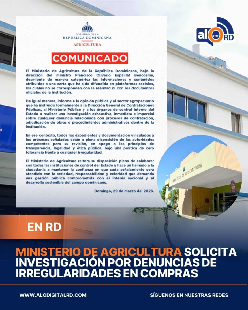 Ministerio de Agricultura solicita investigación por denuncias de irregularidades en compras