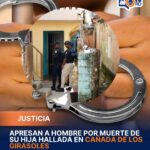 **Apresan a hombre por muerte de su hija hallada en cañada de Los Girasoles** Las autoridades arrestaron a Rossi Alfredo Mata Almonte, acusado de estar presuntamente vinculado a la muerte de su hija, Ruth Angélica Mota Martínez, cuyo cuerpo fue encontrado dentro de una mochila en una cañada del sector Los Girasoles I, en Santo Domingo. El detenido se encuentra bajo custodia y será presentado ante la justicia mientras continúan las investigaciones del caso. Las autoridades indicaron que el hecho ha generado gran conmoción, por lo que se están utilizando todos los recursos disponibles para esclarecer las circunstancias y establecer responsabilidades. Equipos especializados trabajan en el proceso investigativo para determinar los detalles de este suceso. Más información en alodigitalrd.com. #JusticiaRD #SucesosRD #SantoDomingo #Investigación #Seguridad #AloRD #AloDigitalRD #NoticiasRD