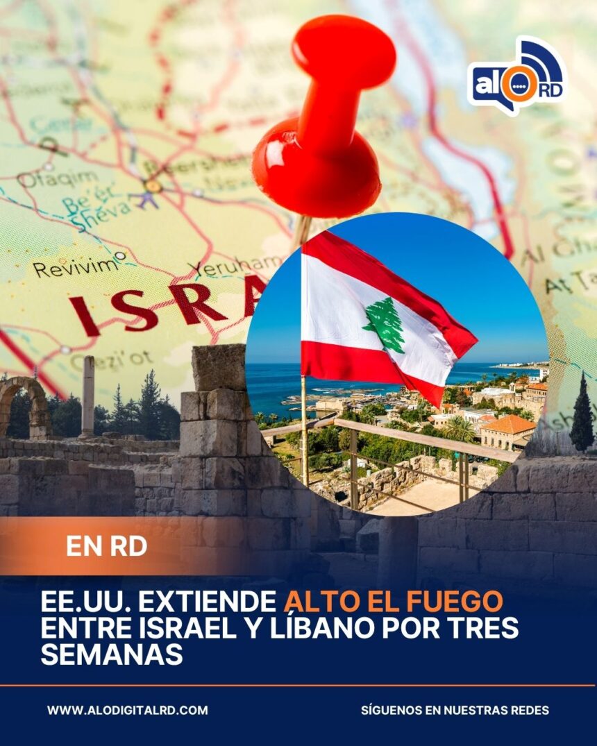**EE.UU. extiende alto el fuego entre Israel y Líbano por tres semanas** El presidente de Estados Unidos, Donald Trump, anunció la extensión por tres semanas del alto el fuego entre Israel y Líbano, tras una reunión en la Casa Blanca con delegaciones de ambos países. El mandatario calificó el encuentro como “histórico” y expresó expectativas de avanzar hacia un acuerdo de paz, destacando la participación de altos funcionarios estadounidenses y representantes diplomáticos de ambas naciones. Durante las conversaciones, se señaló a Hezbolá como un factor clave del conflicto, mientras autoridades estadounidenses reiteraron su apoyo a Líbano en materia de seguridad. Representantes de Israel indicaron que existe una oportunidad real de debilitar la influencia del grupo, en un contexto donde también se mencionó el impacto de Irán en la región. La extensión de la tregua busca abrir espacio a negociaciones diplomáticas y reducir las tensiones en el corto plazo. Más información en alodigitalrd.com. #Internacionales #Geopolítica #MedioOriente #Israel #Líbano #AloRD #AloDigitalRD #NoticiasRD