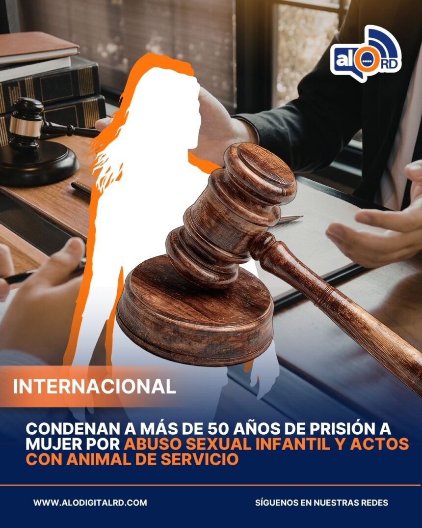 Condenan a más de 50 años de prisión a mujer por abuso sexual infantil y actos con animal de servicio