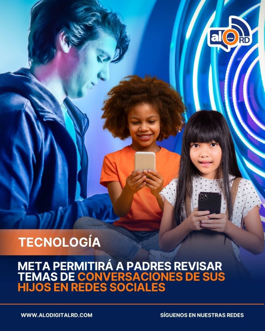 **Meta permitirá a padres revisar temas de conversaciones de sus hijos en redes sociales** La empresa Meta anunció nuevas herramientas de control parental que permitirán a los padres supervisar los temas de conversación de sus hijos en Facebook, Instagram y Messenger. A través de la función “Insights”, los adultos podrán consultar un resumen de los temas abordados por los adolescentes con la inteligencia artificial Meta AI durante la última semana, incluyendo categorías como educación, entretenimiento, salud y estilo de vida. Además, la compañía informó que trabaja en un sistema de alertas para detectar conversaciones sobre temas sensibles, como suicidio o autolesiones, con el objetivo de mejorar la protección de menores en sus plataformas. Estas medidas buscan ofrecer mayor transparencia y herramientas de supervisión para los padres ante el uso creciente de inteligencia artificial por parte de adolescentes. Más información en alodigitalrd.com. #Tecnología #Meta #RedesSociales #SeguridadDigital #Padres #AloRD #AloDigitalRD #NoticiasRD