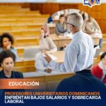 Profesores universitarios dominicanos enfrentan bajos salarios y sobrecarga laboral Más de 21,000 docentes integran el sistema de educación superior en la República Dominicana, de los cuales la mayoría trabaja bajo contratación por hora, lo que limita su remuneración a las clases impartidas y no considera preparación, evaluación ni investigación. Solo el 0.56 % de los docentes se dedica exclusivamente a la enseñanza y el 8.53 % trabaja a tiempo completo, mientras que el 66.2 % está contratado por hora. Esto obliga a muchos profesores a asumir múltiples empleos para sostenerse, generando agotamiento y abandono de las aulas, pese al aumento en su formación académica y el crecimiento del número de docentes en las últimas dos décadas. Universidades como la UCSD, Pucmm, Intec y Utesa pagan entre 350 y 575 pesos por hora, mientras que la UASD ofrece hasta 860 pesos por hora teórica, aunque con elevada carga docente. La contratación por hora se mantiene como predominante frente a los puestos a tiempo completo mejor remunerados, afectando la disponibilidad de los profesores y, potencialmente, la calidad de la enseñanza. Exprofesores citan la falta de seguridad social y prestaciones como factores que los llevan a dejar la docencia, destacando la necesidad de políticas que aseguren condiciones dignas y retención del personal calificado. Más información en alodigitalrd.com #EducaciónRD #DocentesUniversitarios #SalariosRD #UniversidadesRD #CargaLaboral #AloRD #AloDigitalRD #NoticiasRD