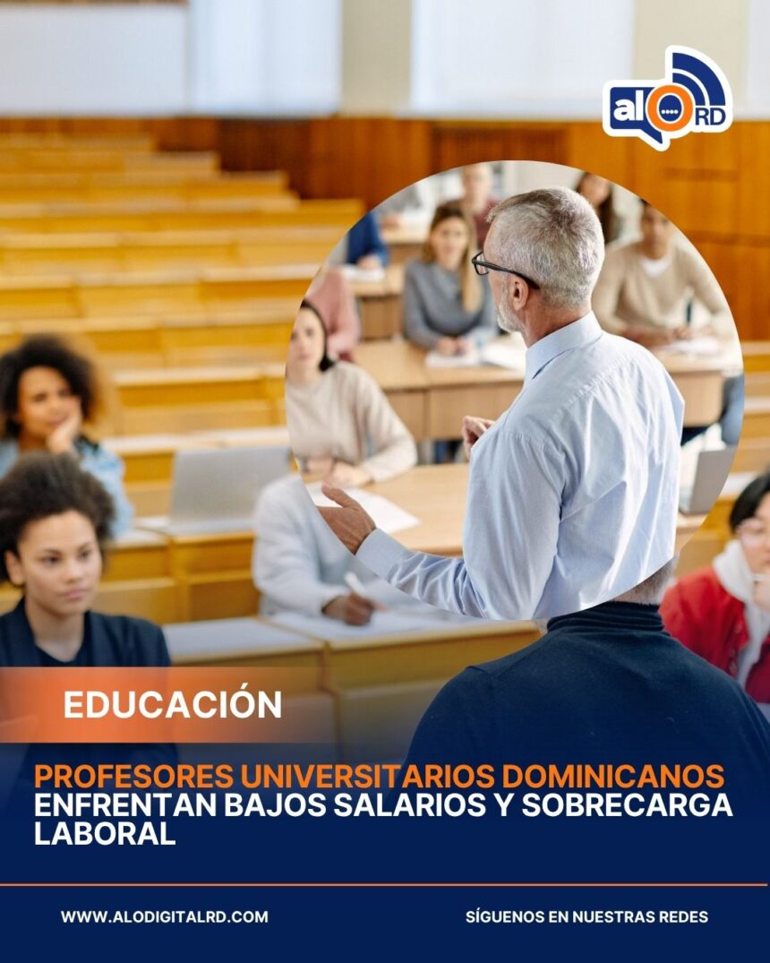 Profesores universitarios dominicanos enfrentan bajos salarios y sobrecarga laboral Más de 21,000 docentes integran el sistema de educación superior en la República Dominicana, de los cuales la mayoría trabaja bajo contratación por hora, lo que limita su remuneración a las clases impartidas y no considera preparación, evaluación ni investigación. Solo el 0.56 % de los docentes se dedica exclusivamente a la enseñanza y el 8.53 % trabaja a tiempo completo, mientras que el 66.2 % está contratado por hora. Esto obliga a muchos profesores a asumir múltiples empleos para sostenerse, generando agotamiento y abandono de las aulas, pese al aumento en su formación académica y el crecimiento del número de docentes en las últimas dos décadas. Universidades como la UCSD, Pucmm, Intec y Utesa pagan entre 350 y 575 pesos por hora, mientras que la UASD ofrece hasta 860 pesos por hora teórica, aunque con elevada carga docente. La contratación por hora se mantiene como predominante frente a los puestos a tiempo completo mejor remunerados, afectando la disponibilidad de los profesores y, potencialmente, la calidad de la enseñanza. Exprofesores citan la falta de seguridad social y prestaciones como factores que los llevan a dejar la docencia, destacando la necesidad de políticas que aseguren condiciones dignas y retención del personal calificado. Más información en alodigitalrd.com #EducaciónRD #DocentesUniversitarios #SalariosRD #UniversidadesRD #CargaLaboral #AloRD #AloDigitalRD #NoticiasRD