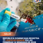 **República Dominicana registra 71 casos de dengue en primeras 14 semanas de 2026** El Ministerio de Salud Pública informó que el país acumula 71 casos de dengue hasta la semana epidemiológica 14 de 2026, lo que representa una reducción de 16.5% en comparación con el mismo período de 2025. Además, se han reportado 72 casos de malaria y 21 de leptospirosis entre las semanas 11 y 14, asociados a lluvias frecuentes y alta humedad. Las autoridades indicaron que los virus respiratorios mantienen un comportamiento estable, con circulación de influenza A (H3N2), metapneumovirus y adenovirus, mientras que el COVID-19 continúa con baja incidencia y sin nuevas variantes de preocupación. En cuanto a mortalidad, se han registrado 30 muertes maternas, una disminución del 44% respecto al año anterior, y 22 fallecimientos infantiles en la semana 14. Más información en alodigitalrd.com. #SaludRD #Dengue #SaludPública #Epidemiología #Prevención #AloRD #AloDigitalRD #NoticiasRD