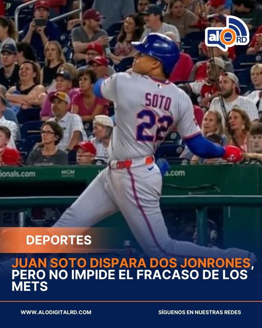 Juan Soto dispara dos jonrones, pero no impide el fracaso de los Mets