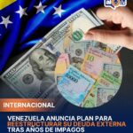 Venezuela anuncia plan para reestructurar su deuda externa tras años de impagos
