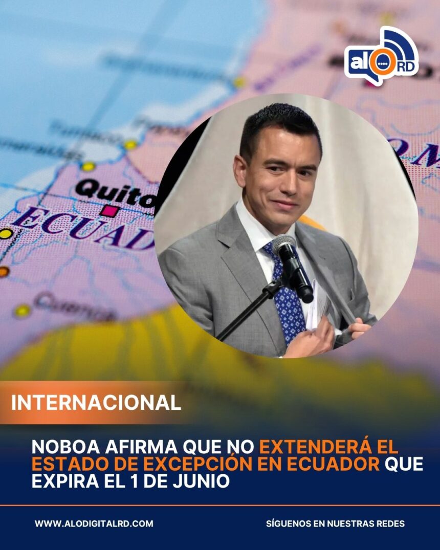 Noboa no extenderá estado de excepción en Ecuador